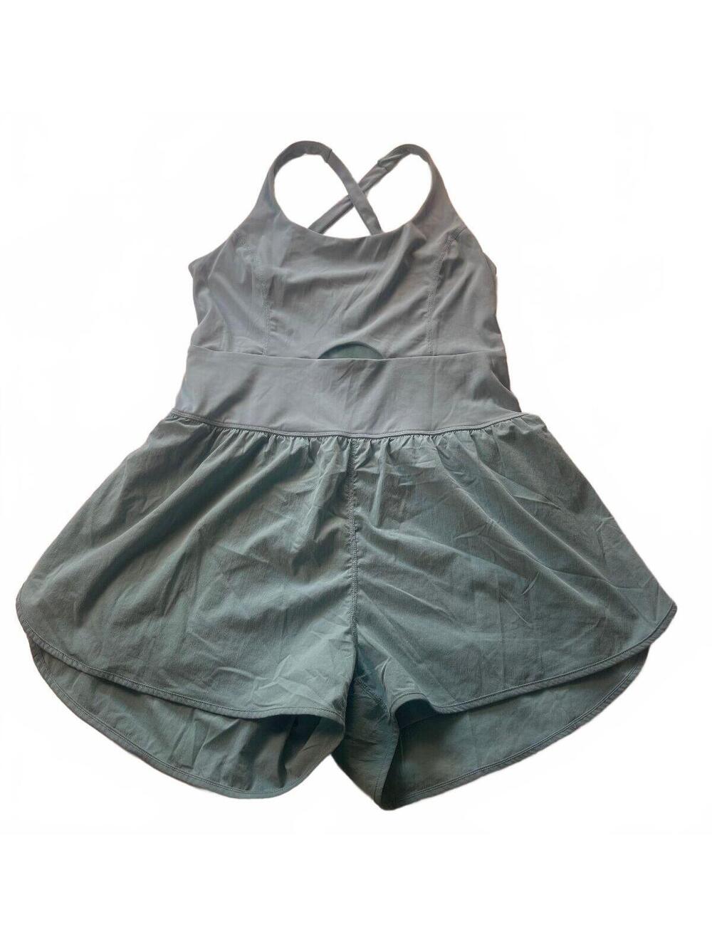 Light Blue Activewear Romper with Cross-Back Straps Size Large